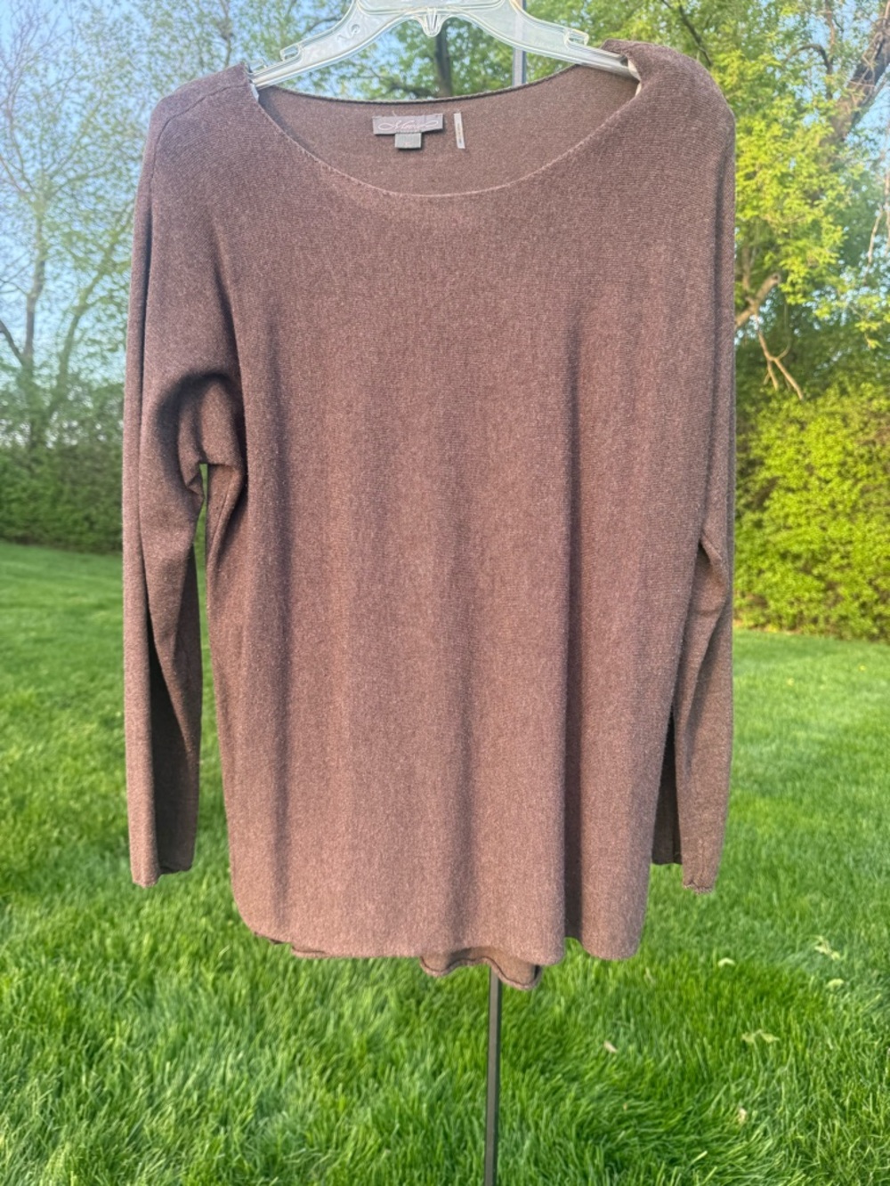 MARINA Brown Knit Crewneck Sweater